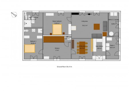 Turnkey House with Guest House in Rural Setting